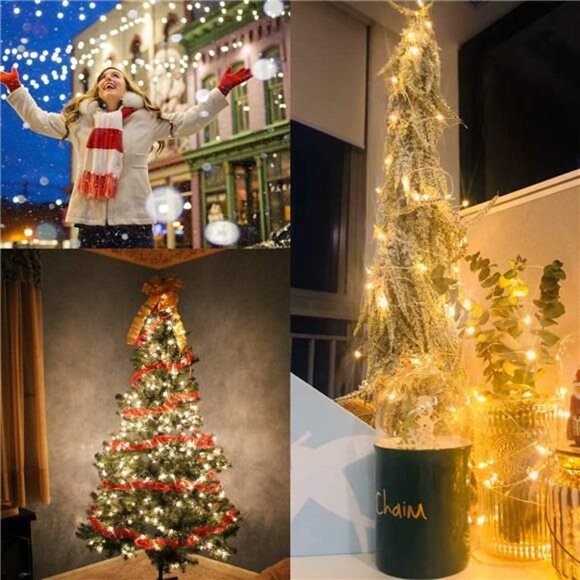 66Ft 200 LED Fairy Lights Plug in, Waterproof String Lights Outdoor 8 Modes - Picture 4 of 7